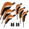 Andux 6pcs/Set Golf Club Head Covers Woods Driver Fairway Hybrid Set (3 Hybrids + 3 Woods) Black/Orange view 1