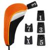 Andux 6pcs/Set Golf Club Head Covers Woods Driver Fairway Hybrid Set (3 Hybrids + 3 Woods) Black/Orange view 4