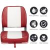 Leader Accessories Deluxe Folding Marine Boat Seat (White/Red) view 2