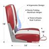 Leader Accessories Deluxe Folding Marine Boat Seat (White/Red) view 3