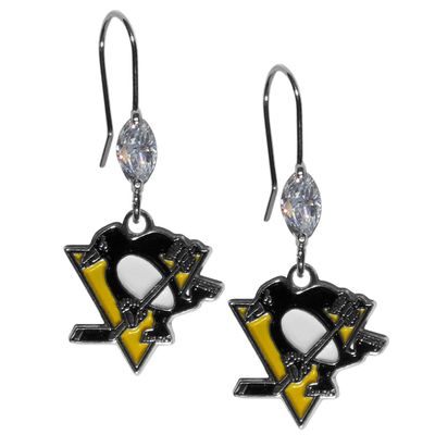NHL Siskiyou Sports Womens Pittsburgh Penguins Crystal Dangle Earrings One Size Team Color