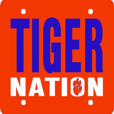 Clemson Tigers Nation 11876 SD Deluxe Laser Cut License Plate Tag University of