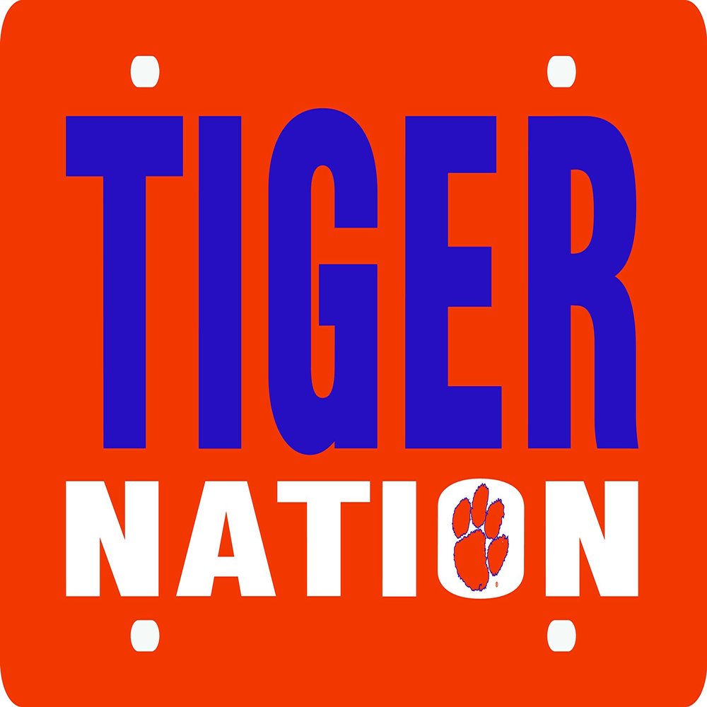 Clemson Tigers Nation 11876 SD Deluxe Laser Cut License Plate Tag University of