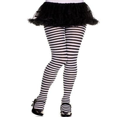 Music Legs Girls Stripes Tights Black/Orange