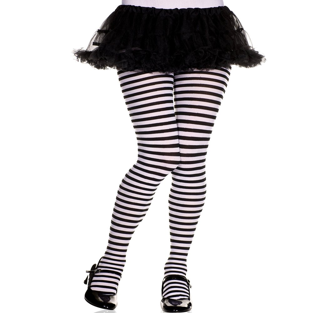 Music Legs Girls Stripes Tights Black/Orange