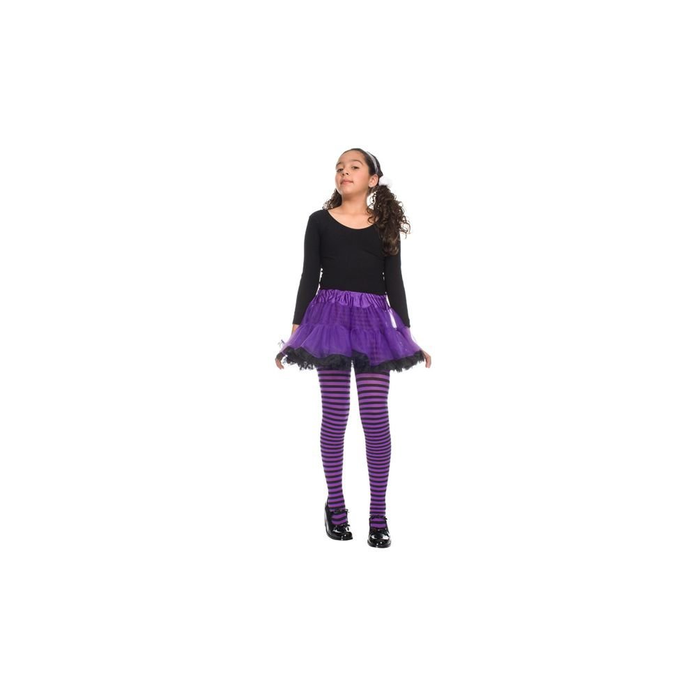 Music Legs Girls Stripes Tights Black/Purple