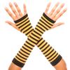 Music Legs Stripe Fingerless Gloves Black/Orange view 1
