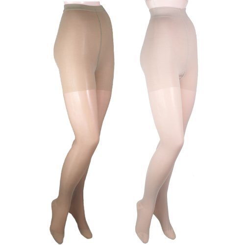 ITA-MED Sheer Pantyhose Compression, Beige/Nude, Petite, 2 Count