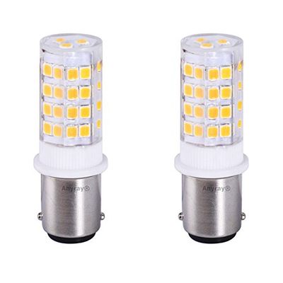 Anyray 2-Pack BA15D Base Dual Contacts LED SMD Marine Boat Bulb Replacement for 1076 1130 1176 1142 Warm White 12-24V DC Light