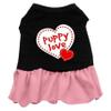 Puppy Love Design Print Dog Dresses Black with Pink XXL (18) view 1