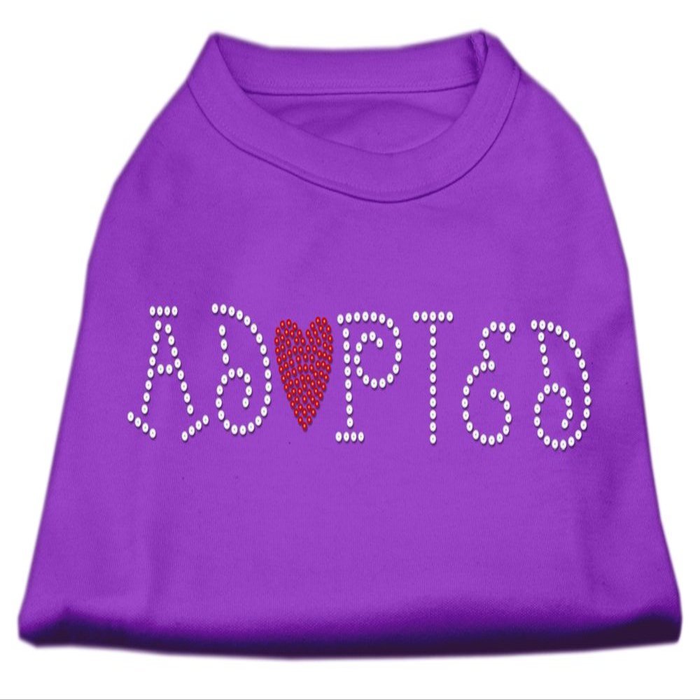 Adopted Rhinestone Dog Shirt Purple M (12)