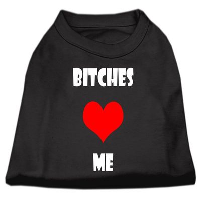 Mirage - Bitches Love Me Screen Print Shirts Black Xl (16) "Product Category: Dog Shirts/Screen Print Shirts - Bitches Love Me Screen Print Shirts"