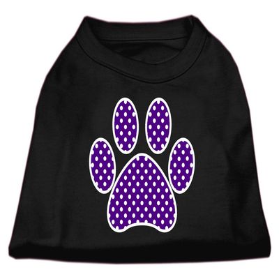 Purple Swiss Dot Paw Design Print Dog Shirt Black XXXL (20)