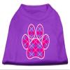 Argyle Paw Pink Design Print Dog Shirt Purple Med (12) view 1