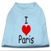 I Love Paris Design Print Dog Shirt Baby Blue XS (8) view 1