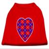 Argyle Heart Purple Design Print Dog Shirt Red Med (12) view 1