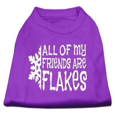 All my friends are Flakes Design Print Dog Shirt Purple XS (8)