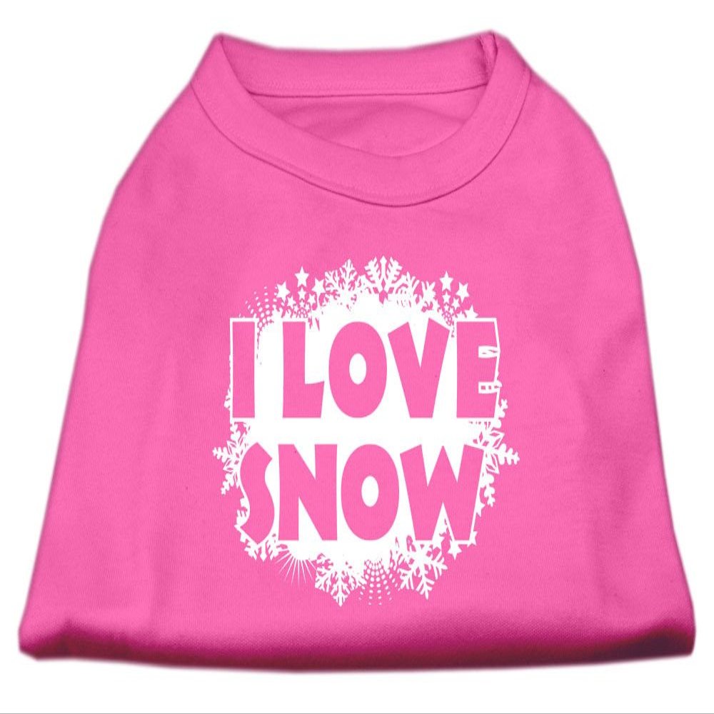 Mirage - I Love Snow Screenprint Shirts Bright Pink M (12) "Product Category: Dog Shirts/Screen Print Shirts - I Love Snow Screenprint Shirts"