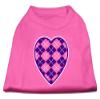Argyle Heart Purple Design Print Dog Shirt Bright Pink XL (16) view 1