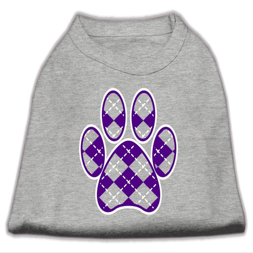 Argyle Paw Purple Design Print Dog Shirt Grey Sm (10)