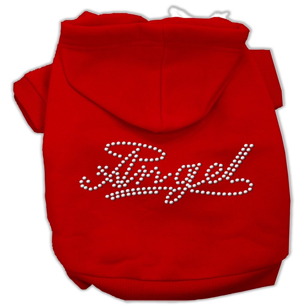Angel Rhinestone Dog Hoodies Red L (14)