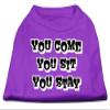 You Come, You Sit, You Stay Design Print Dog Shirt Purple XL (16) view 1