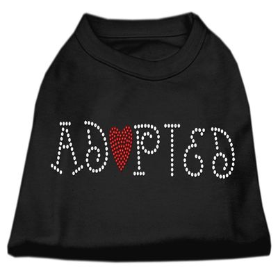 Adopted Rhinestone Dog Shirt Black L (14)
