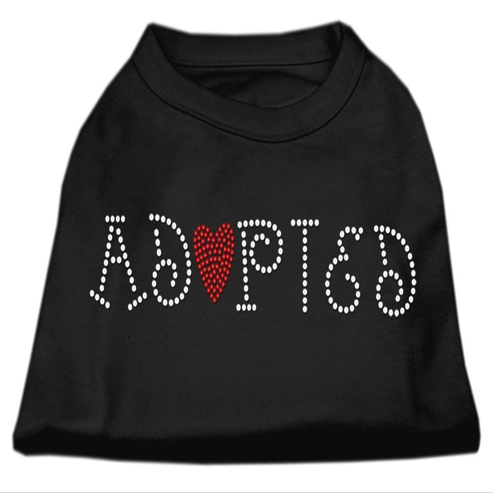 Adopted Rhinestone Dog Shirt Black L (14)