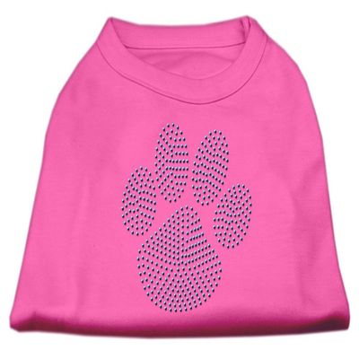 Blue Paw Rhinestud Rhinestone Dog Shirt Bright Pink M (12)