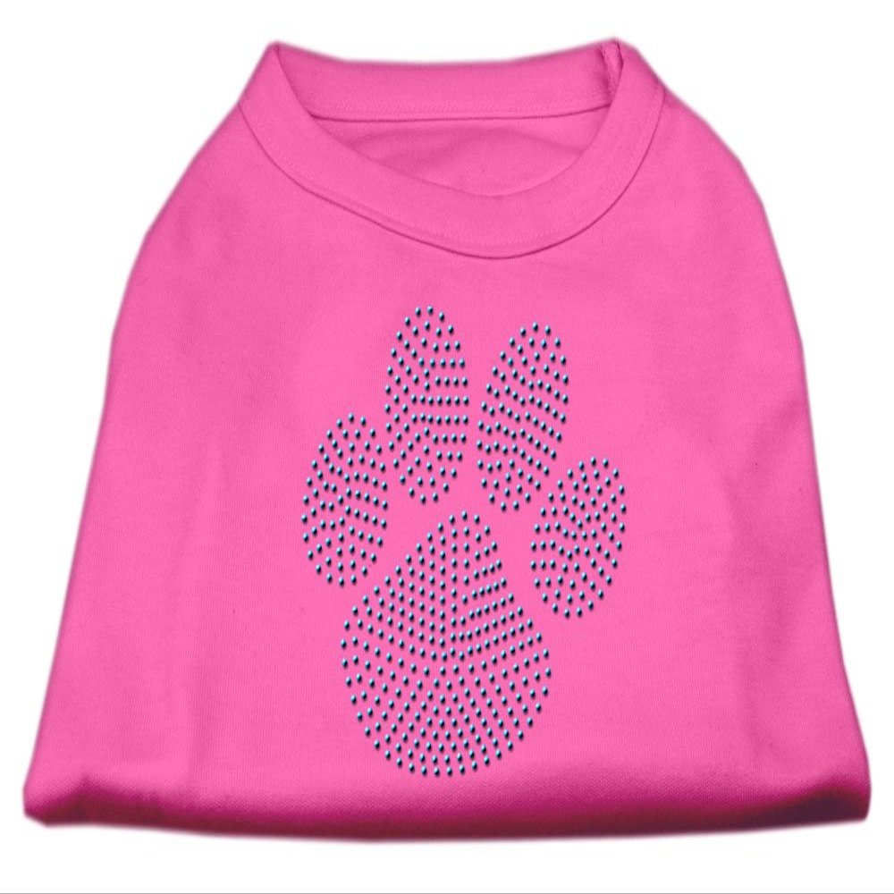 Blue Paw Rhinestud Rhinestone Dog Shirt Bright Pink M (12)