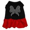 Rhinestone Bow Dog Dresses Black with Red XS (8) view 1