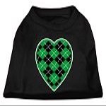 Argyle Heart Green Design Print Dog Shirt Black XXXL (20)
