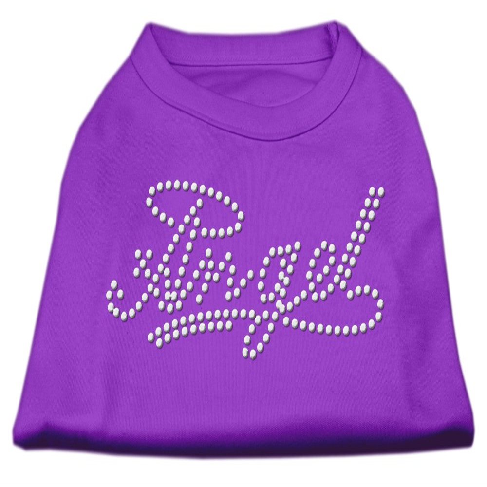 Angel Rhinestud Rhinestone Dog Shirt Purple S (10)