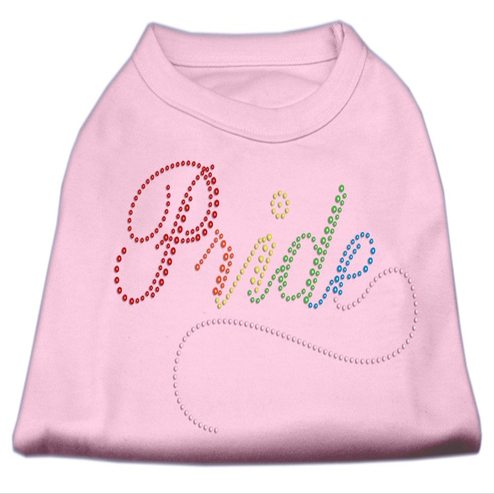 Mirage - Rainbow Pride Rhinestone Shirts Light Pink Xl (16) "Product Category: Dog Shirts/Rhinestone Shirts - Rainbow Pride Rhinestone Shirts"