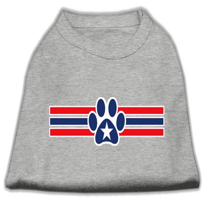 Patriotic Star Paw Design Print Dog Shirt Grey XS (8)