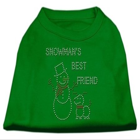 Mirage - Snowman's Best Friend Rhinestone Shirt Emerald Green Xl (16) "Product Category: Holiday Pet Products/Christmas And Hannukah - Holiday Shirts - Snowman's Best Friend Rhinestone Shirt"