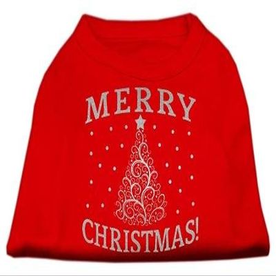 Shimmer Christmas Tree Dog Shirt Red XL (16)