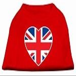 Mirage - British Flag Heart Screen Print Shirt Red Xl (16) "Product Category: New Pet Products/British Flag Heart Screen Print Shirt"