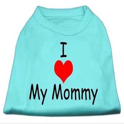 Mirage - I Love My Mommy Screen Print Shirts Aqua Xxl (18) "Product Category: Dog Shirts/Screen Print Shirts - I Love My Mommy Screen Print Shirts"