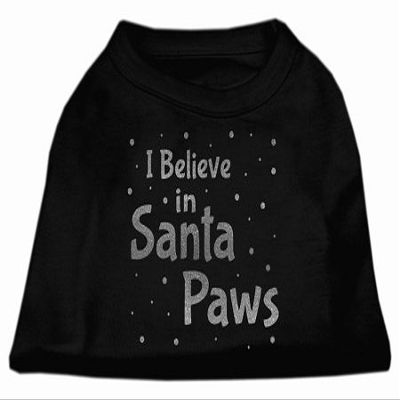 Mirage - Screenprint Santa Paws Pet Shirt Black Med (12) "Product Category: New Pet Products/Screenprint Santa Paws Pet Shirt"