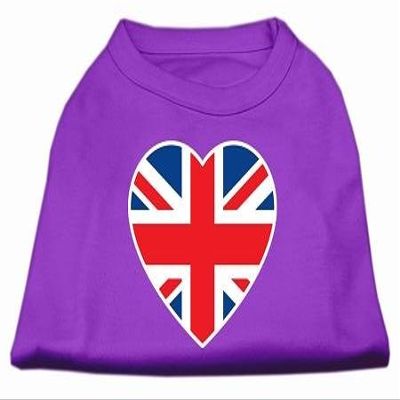 British Flag Heart Design Print Dog Shirt Purple XL (16)
