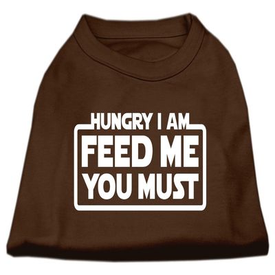 Mirage - Hungry I Am Screen Print Shirt Brown Xl (16) "Product Category: New Pet Products/Hungry I Am Screen Print Shirt"