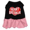 Heart Breaker Design Print Dog Dresses Black with Pink XL (16) view 1