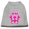Argyle Paw Pink Design Print Dog Shirt Grey XXL (18) view 1