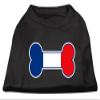 Bone Shaped France Flag Design Print Dog Shirt Black L (14) view 1