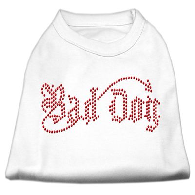Bad Dog Rhinestone Dog Shirt White XL (16)