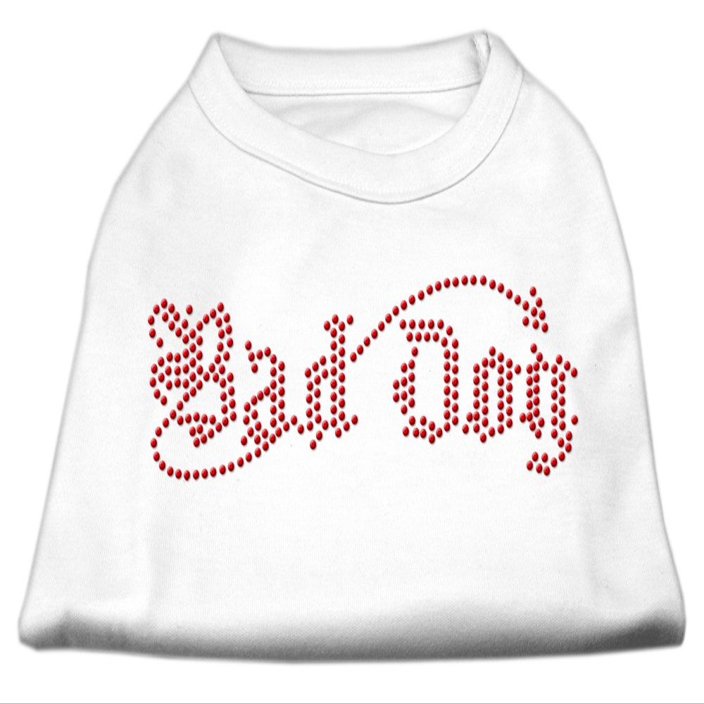 Bad Dog Rhinestone Dog Shirt White XL (16)