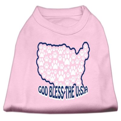 God Bless USA Design Print Dog Shirt Light Pink M (12)