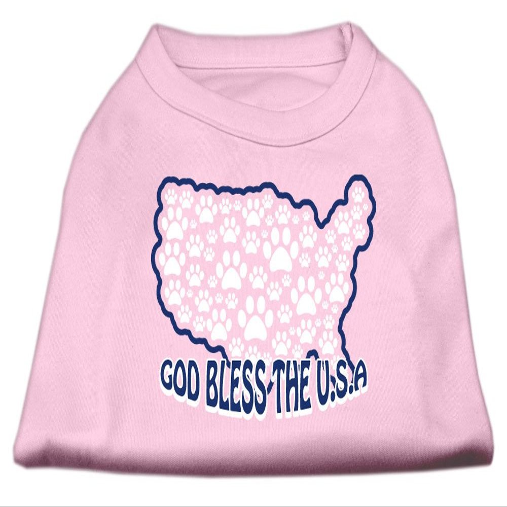 God Bless USA Design Print Dog Shirt Light Pink M (12)
