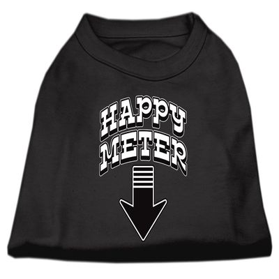 Happy Meter Design Print Doged Dog Shirt Black XL (16)